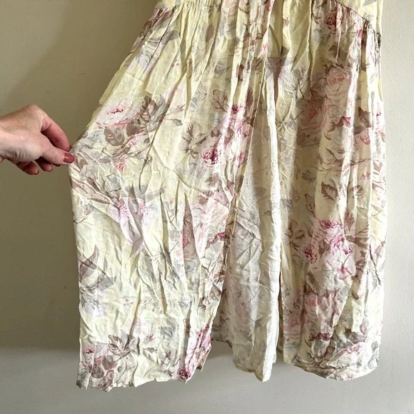 Majorelle Yellow Pink Floral Curtain Hem Boho Dress Size XS - Picture 6 of 7